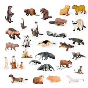 시뮬레이션 숲 동물 Capybara 너구리 오소리 울버린 개미핥기 비버 수달 모델 그림 수집가 선물