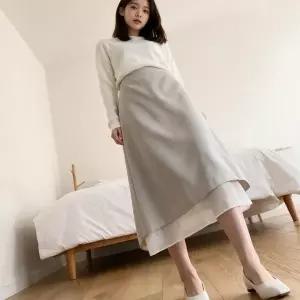 머메이드 롱스커트 레이어드 치마 여자 하의 가을 봄 데일리룩 롱치마