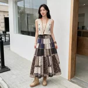 밴딩 스커트 네모 패턴 치마 데일리룩 봄 여름 가을 직장인 등원룩