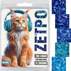 zetpo 100개입 캡 커버 및 도포기 포함 (XS 5배 블루 글리터 색상)