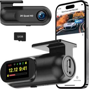 32GB SD 카드가 장착된 Dash Cam 전면 CHORTAU 2K FHD 차량 주행 기록기 1.47 IPS 스크린 170도 광각