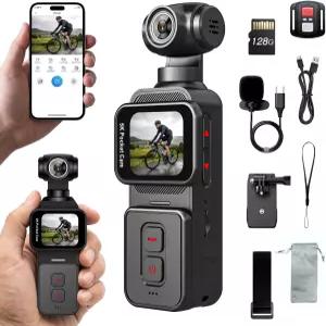 AI 얼굴 추적 Wi-Fi 270 회전 렌즈를 탑재한 5K Vlogging 포켓 카메라 5K/20FPS 및 1.69 터치스크린 6축