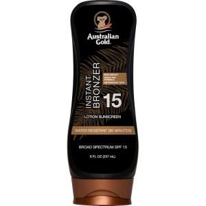Australian Gold 선스크린 로션 SPF15 8온스 인스턴트 브론저 워터프루프 광범위차단
