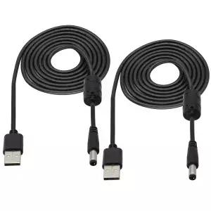 HCFeng 22AWG USB to DC 5V-12V 전원 케이블 2.0 A형 Male 5.5 x 2.1mm 5V Led 및 주변기기/장난감/소형