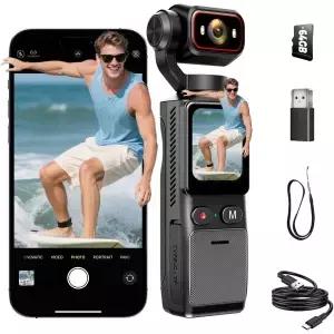 4K Pocket Vlogging 카메라 WiFi 64G 탑재 휴대용 핸드헬드 POV 4k HD 녹화 1.69 컬러 터치스크린 6축