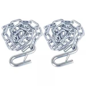 트레일러 안전 체인 0.5cm X 121.9cm( 8인치) 30등급 S후크 2개 스프링 클립 포함