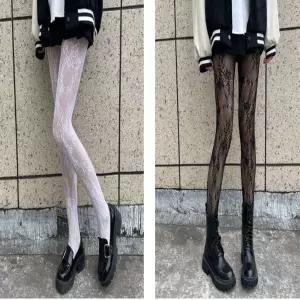 2컬러 꽃덩굴 패턴 스타일리시한 망사 팬티스타킹
