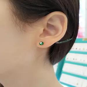 NW 에메랄드 5부 볼드 써지컬 귀걸이 SSE399 07