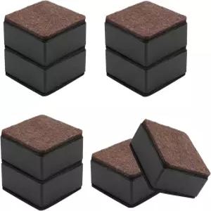 Muretnze 8개 세트 블랙 자가 접착식 가구 침대 받침대 사각형 중량용 탄소강 테이블 소파 펠트 패드로