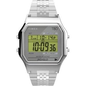 스테인리스 스틸 브레이슬릿이 포함된 TIMEX T80 34MM 시계