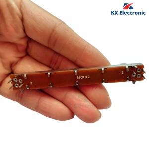 1pcs 75mm 더블 스트레이트 슬라이드 전위차계 A10KX2 듀얼 채널 페이더 핸들 길이 7.5cm 스트로크 60MM