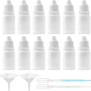 Burry Life Science 12PCS 3ML 흰색 플라스틱 빈 스퀴즈 가능한 드로퍼 병 휴대용 리퀴드 나사 뚜껑과