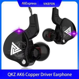 QKZ AK6 인이어 이어폰 6 다이나믹 드라이버 유닛 헤드폰(마이크 포함) 스테레오 스포츠 HIFI 서브우퍼 헤