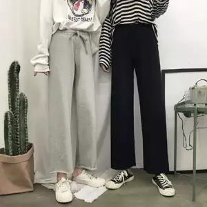일자 9부 트레이닝 와이드 팬츠