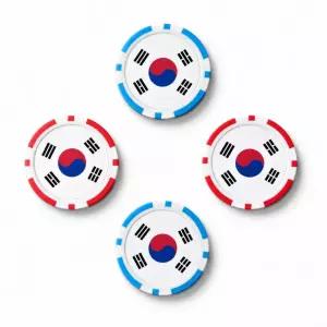 골프 태극기 악세사리 필드용품 개별포장 선물용 1세트 4개 라운딩 볼마커 칩마커