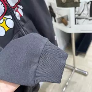 팽블몰 여성 PU 재킷 A라인 스커트 초가을 차콜 그레이 체리 지퍼 후드 아우터 캐주얼 스타일
