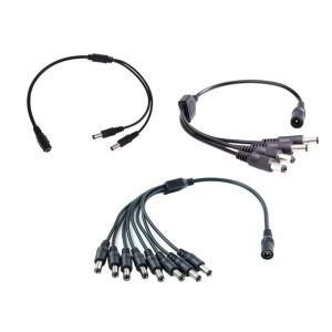 DC 전원 플러그 수 암 커넥터 케이블 12V 2.1x5.5mm 잭 1-2 4 8 분배기 방식 어댑터 와이어