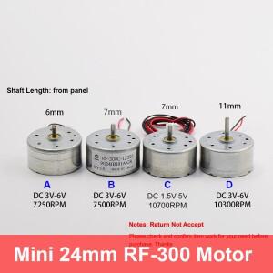 마이크로 24mm 라운드 RF-300 모터 DC 3V-12V 3.7V 5V 5.9V 6V 자동차 오디오 AV CD DVD 플레이어 키덜트