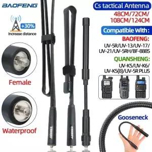 Baofeng CS 안테나 SMA-암 듀얼 밴드 VHF UHF 144/430Mhz 접이식 워키토키용 UV-13 Quansheng