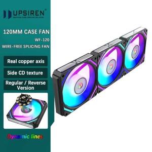 UPSIREN WF-120 ARGB PWM 섀시 팬 ARGB120mm 4 핀 매직 컬러 무선 스티칭 컴퓨터 방열 선풍기 3 개