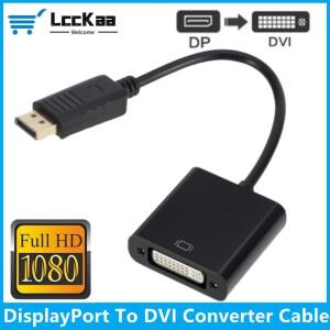 LccKaa DisplayPort-DVI 어댑터 변환기 케이블 1080P DP Male-DVI Female 모니터 프로젝터 노트북 hdtv용