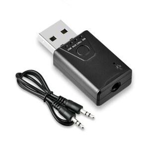 BYSIMILAI 자동차용 USB 블루투스 5.4 어댑터 뮤직 리시버 플러그 앤 플레이 3.5MM AUX 잭 핸즈프리 통화용 내장 마이크 스피커/홈 스테레오 호환USB 전원 공급식