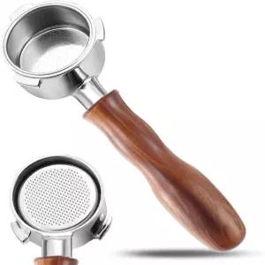 퍽 스크린이 있는 웨일사이퍼 54mm 바텀리스 포터필터 브레빌 BES870/880 및 솔리스 등과 호환 3-이어