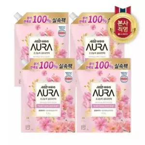 엘지생활건강 샤프란 AURA 리필 1.7L 윌유메리미 x 4개