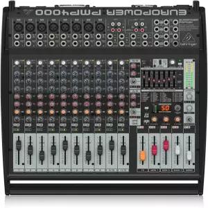 베링거 유로파워 PMP4000 믹서 - 16채널 1600와트 멀티 FX 프로세서 및 FBQ 피드백 감지 시스템 포함