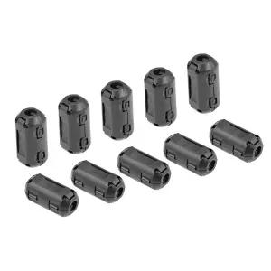 uxcell 3.5mm 페라이트 코어 링 클립온 RFI EMI 소음 억제 필터 케이블 검은색 10개