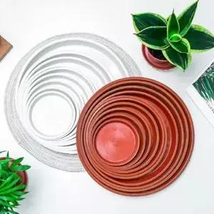 10pcs 플라스틱 꽃 냄비 트레이 기본 식물 접시 라운드 물방울 화분 실내 야외 홈 정원 용품 D4