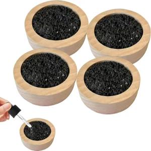 집 사무실 침실 욕실 또는 자동차에서 사우나 장식용 4Pcs 용암 암석 에센셜 용암석 소형 패시브