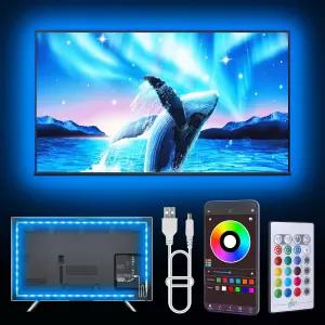 TV용 GANZQH 20FT LED 조명 32-80인치용 백라이트 리모컨이 있는 USB 스트립 앱 제어 RGB 음악 동기화 색상