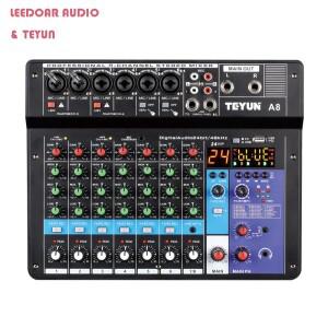 TEYUN 8 6 4 채널 DJ 사운드 믹싱 테이블 24 DSP 효과 오디오 믹서 Bluetooth PC USB 재생 녹음 48V 컨트롤