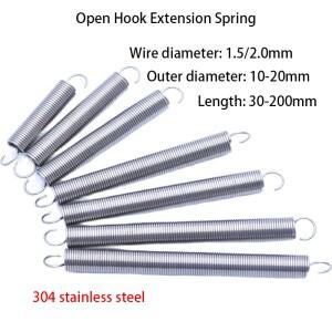 304 스테인레스 스틸 인장 스프링 풀백 드래프트 와이어 직경 1.5/2.0mm 연장 나선형