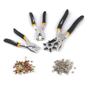 Hote 3 in 1 가죽 벨트 구멍 펀치 아이렛 플라이어 스냅 버튼 그로멧 세터 툴 키트 원단 신발 의류 벨트용