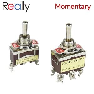 정말 F-123/223F 구리 피트 고강도 순간 로커 토글 스위치 16A 250V 20A (ON)/Off/(ON) 3/6Pin 3Position