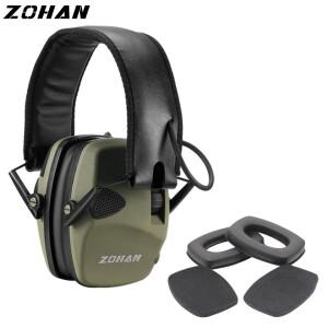ZOHAN 사격용 청력 보호 전자 서바이벌 헤드셋 소음 차단 사냥용 귀마개 교체 가능 이어패드 포함