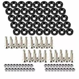루예코 엔진 드레스업 키트 40 PCS 범퍼 펜더 워셔 M6 볼트 블랙