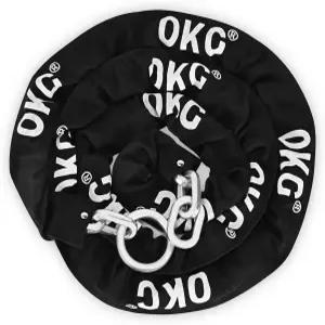 OKG 엑스트라 롱 보안 체인 - 10피트 x 3/8인치 두꺼운 헤비 듀티 에코 아연 도금 실외 및 실내용 절단