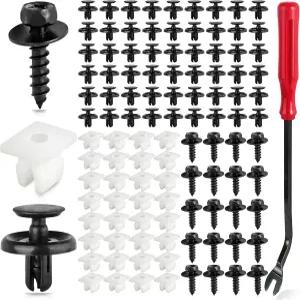 Xislet 101 PCS 엔진 언더 커버 펜더 푸시 핀 리벳 90467-07201 도요타 및 렉서스 캠리 코롤라 플라스틱