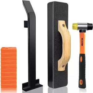 NAACOO 라미네이트/비닐 바닥재 도구 판자 바닥용 헤비 탭핑 블록 - 1-2회 노크 풀 바 40pc 스페이서 고무