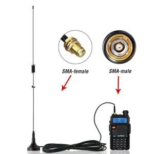 나고야 UT-106UV 자동차 햄 라디오 마그네틱 안테나 VHF/UHF 듀얼 밴드 SMA-암 바오펑 BF-888S UV-5R 9R 10