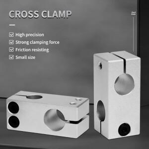 1Pcs Optical Axis Pillar Fixing Cl Aluminum Alloy Vertical Fixed Diameter Steel Pipe Bracket Cross B
