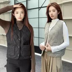 패딩 여성 조끼 베스트 퀼팅 누빔 경량조끼 초 여자조끼 브이넥 패딩조끼