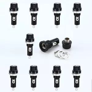 라디오 오토 스테레오용 패널 마운트 나사 캡 퓨즈 홀더 구멍 플러그 케이스 6X30mm 유리관 10개