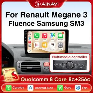 Renault 호환 Megane 3 Fluence 용 AINA 호환vi 호환 차량용 라디오 삼성 호환 SM3 2008 - 2014 무선 카플