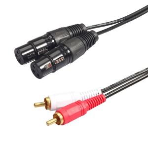 마이크 서브우퍼 믹서 녹음용 HIFI 2 RCA-듀얼 XLR 오디오 케이블 와이어