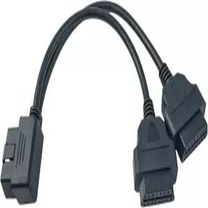 OBD2 직각 스플리터 Y 케이블 남성 대 2 여성 연장 30cm/12