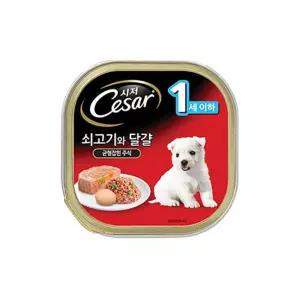 시저 강아지 사료 캔 1세이하 쇠고기달걀 24캔